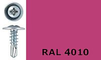 Саморез-клоп с буром 4,2х13 окрашенный, RAL 4010 (телемагента)